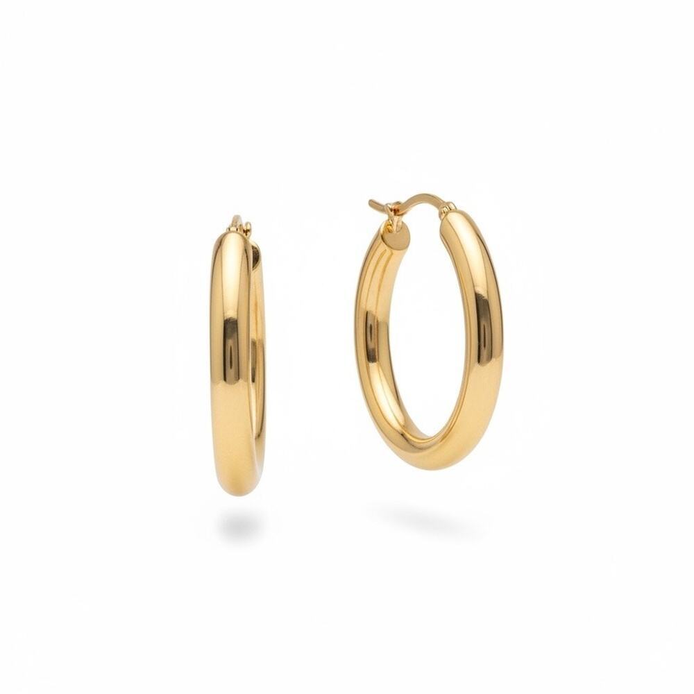 And Now This 18K Gold Over Brass Hoop Earrings